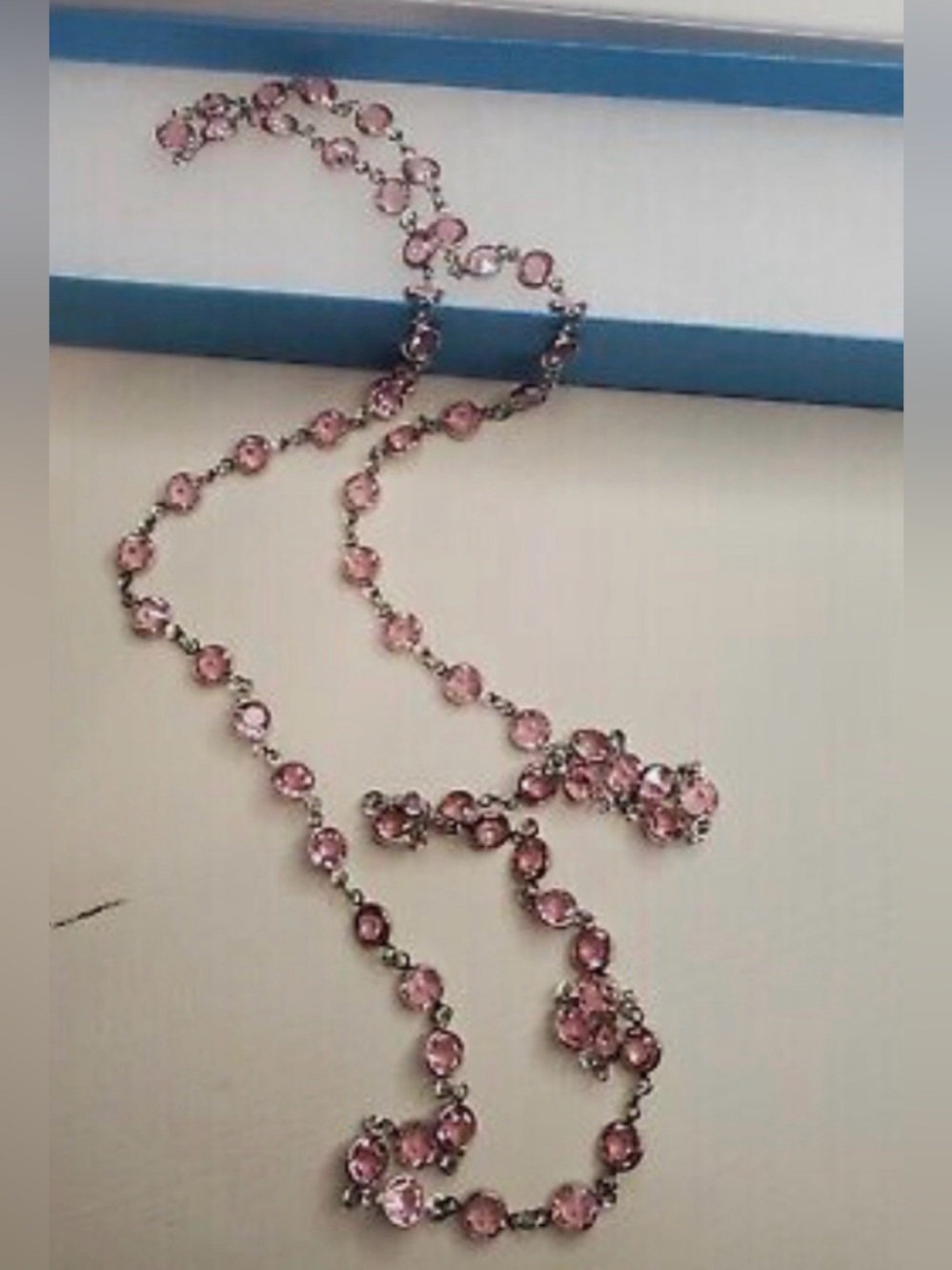 Touchstone Crystal Chanelle necklace with Swarovski crystals light rose BNIB